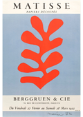 Matisse – Papiers Découpés, Rote Pflanze auf Blau, Berggruen & Cie 1953