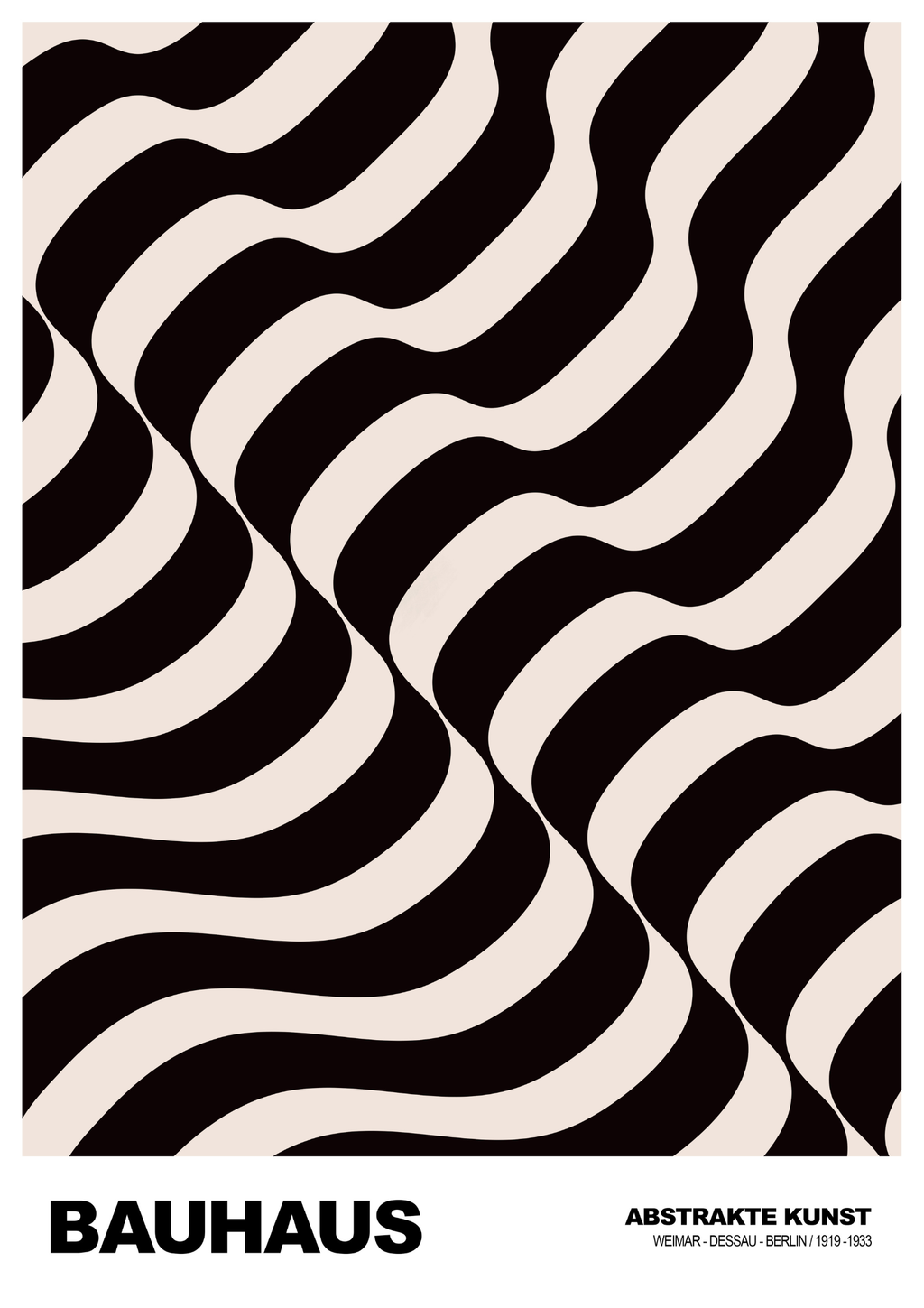 Bauhaus – Abstrakte Kunst, Black & Cream Waves