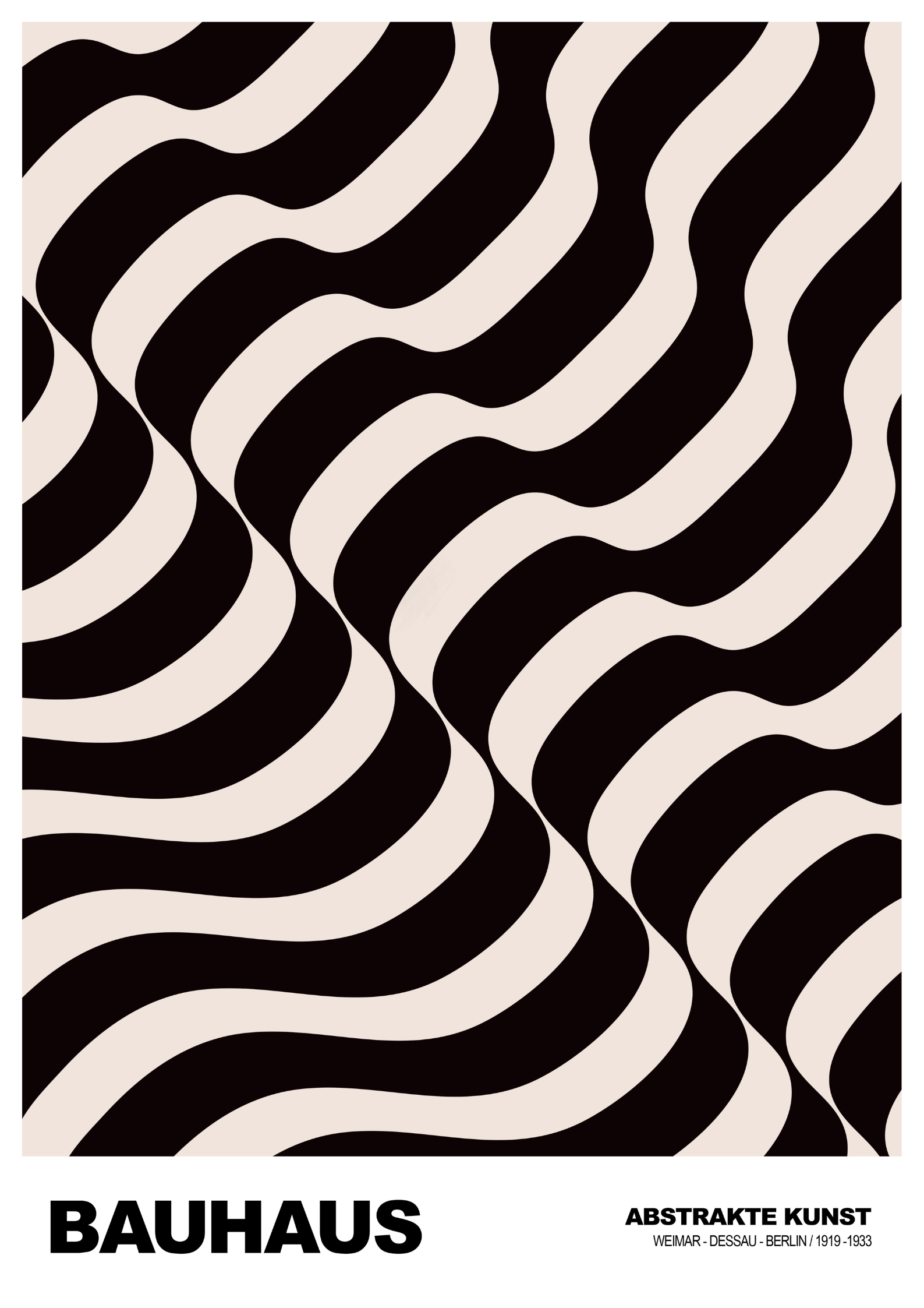 Bauhaus – Abstrakte Kunst, Black & Cream Waves