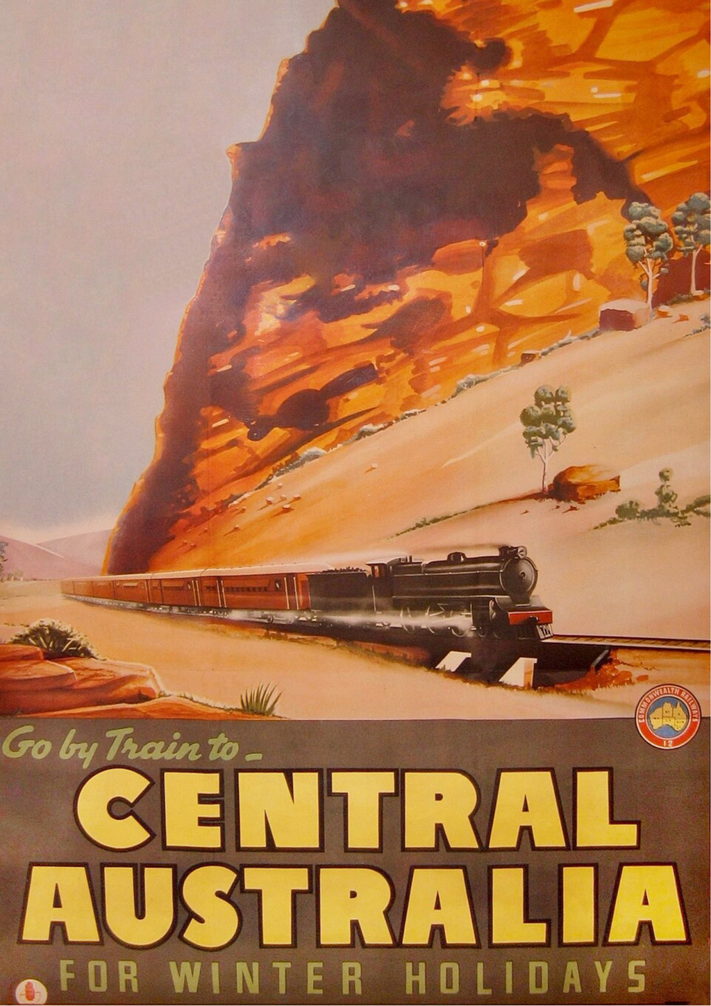 Go by Train to Central Australia – Vintage Travel Poster